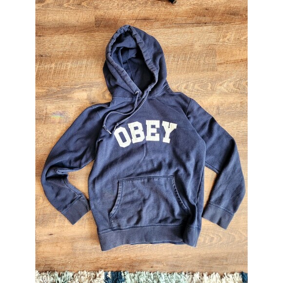 Obey Other - Mens S OBEY Blue Hoodie Pullover